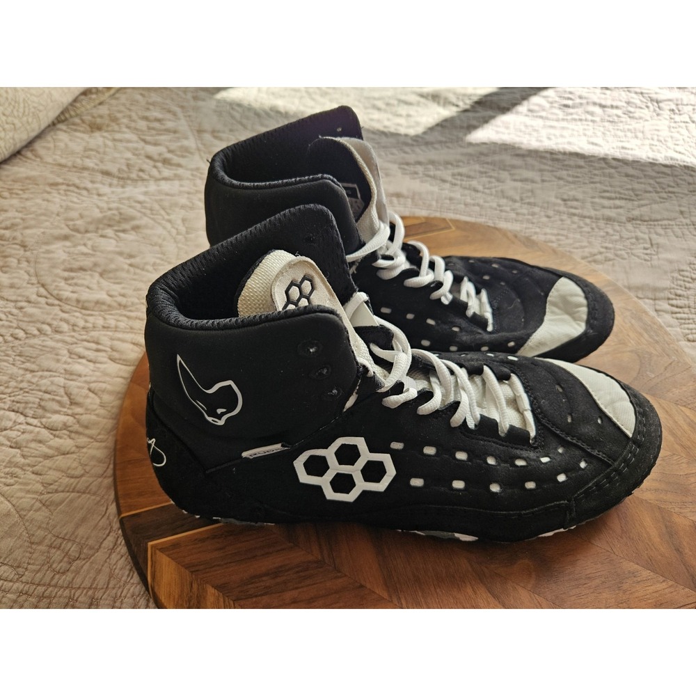 Rudis Black White Wrestling Shoes Tactical Black Dave Schultz Men 9.5 Women 11